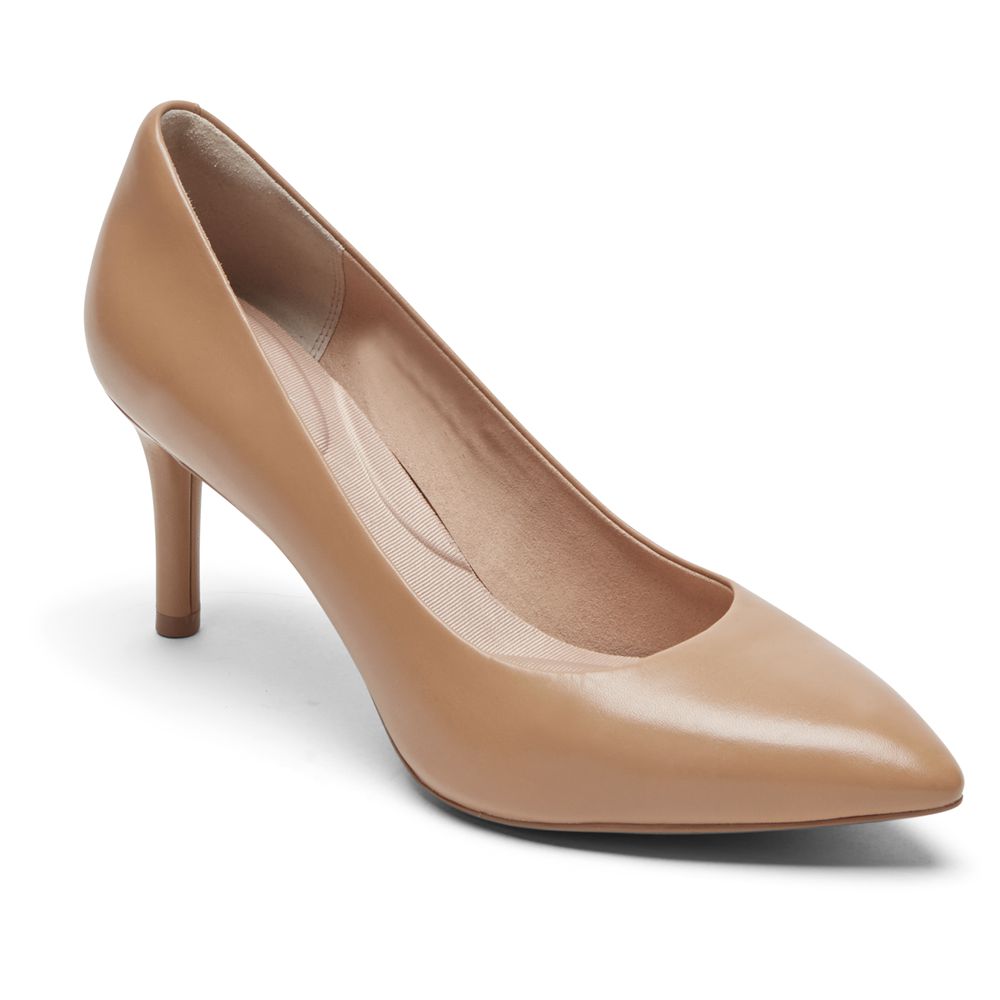 Scarpins Rockport Total Motion 75mm Pointed Toe Senhora - Marrom ( 219-COFTKE )